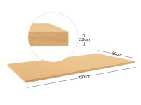 actiforce Tischplatte eiche rechteckig 120,0 x 80,0 x 2,5 cm