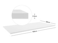 actiforce Tischplatte lichtgrau rechteckig 160,0 x 80,0 x 2,5 cm