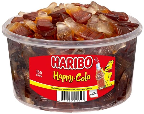 HARIBO HAPPY COLA Fruchtgummi 1200,0 g, 150 St.