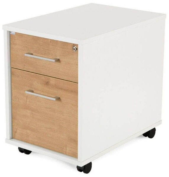 rocada Mobiler Rollcontainer weiß/eiche 2 Auszüge 40,0 x 60,0 x 58,0 cm