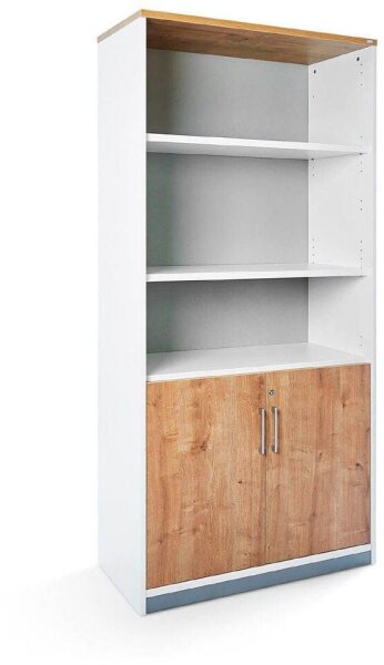 rocada Regalschrank, 1103AW08 weiß, eiche 90,0 x 45,0 x 195,0 cm, 1 St.