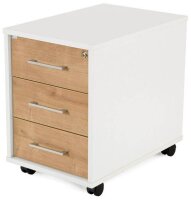 rocada Mobiler Rollcontainer weiß/eiche 3...