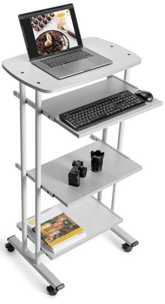 rocada PC-Tisch mit Rollen grau 68,0 x 53,0 x 126,0 cm