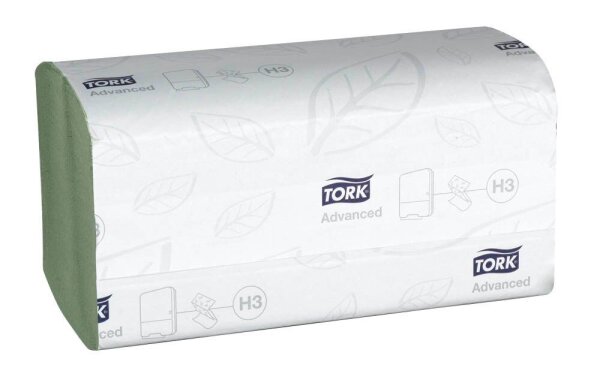 TORK Papierhandtücher 290179 H3 Advanced Zick-Zack-Falzung 2-lagig grün, 3.750 Tücher