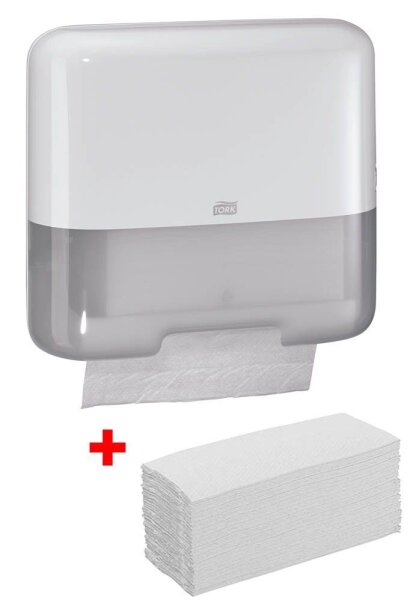 TORK Papierhandtuchspender-Set Elevation H3 Classic Mini 953101 weiß Kunststoff, 1 Set