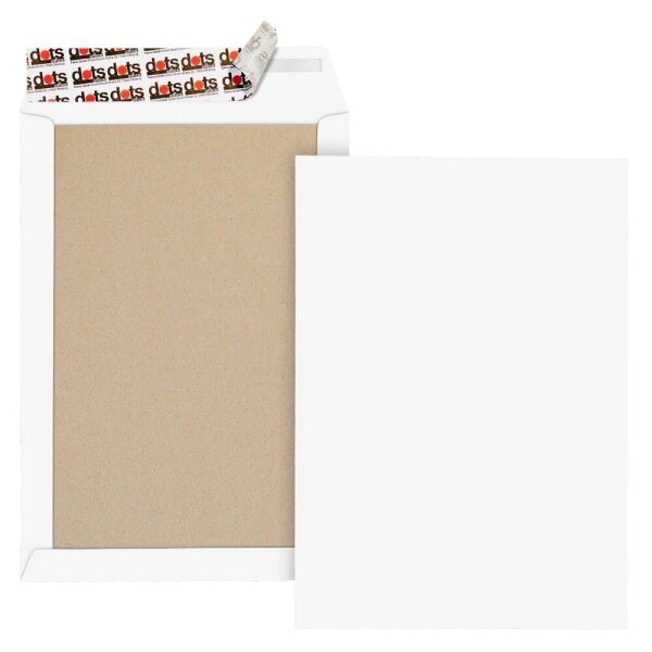 dots Papprückwandtaschen DIN B4 ohne Fenster weiß 50 St.