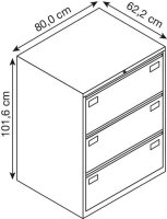 BISLEY Hängeregistraturschrank verkehrsweiß 3...