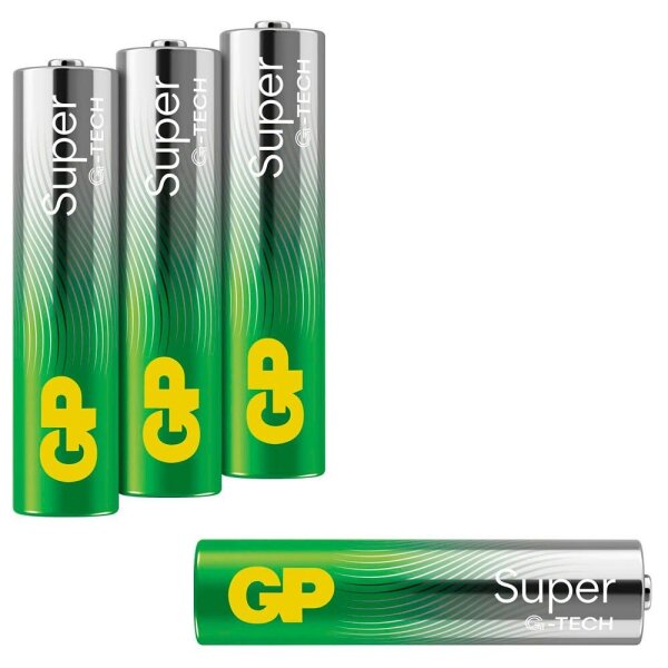 GP Batterien SUPER Alkali-Mangan Micro AAA 1,5 V, 4 St.