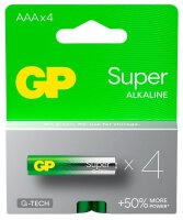 GP Batterien SUPER Alkali-Mangan Micro AAA 1,5 V, 4 St.