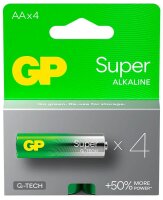 GP Batterien SUPER Alkali-Mangan Mignon AA 1,5 V, 4 St.