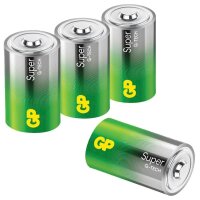 GP Batterien SUPER Alkali-Mangan Mono D 1,5 V, 4 St.