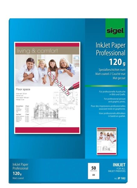 SIGEL Fotopapier DIN A4 matt 120 g/qm 50 Blatt