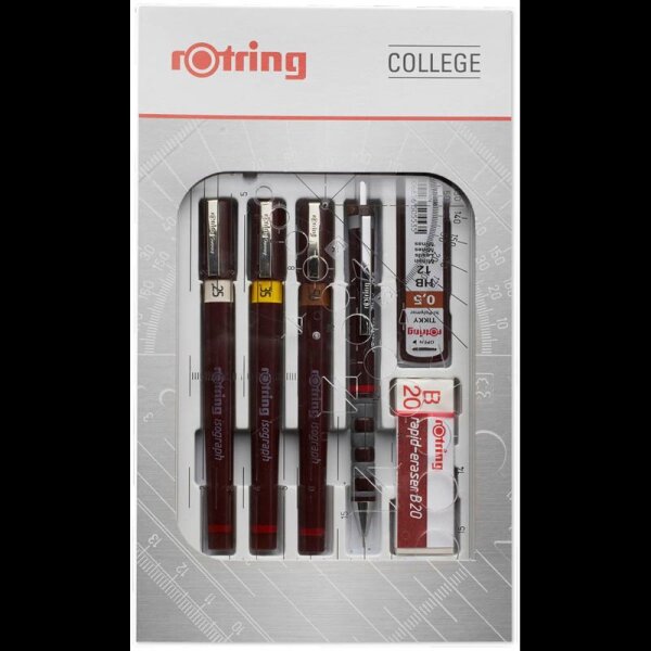 rotring Isograph College-Set Tuschefüller-Set schwarz, 1 Set