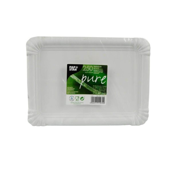 PAPSTAR Pappteller pure weiß 23,0 x 16,5 cm, 250 St.