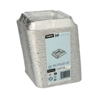 STARPAK Einweg-Aschenbecher silber 12,5 x 12,5 cm, 50 St.