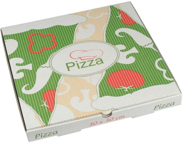 PAPSTAR Pizzakartons pure weiß, rot, grün, creme 30,0 x 3,0 cm, 100 St.
