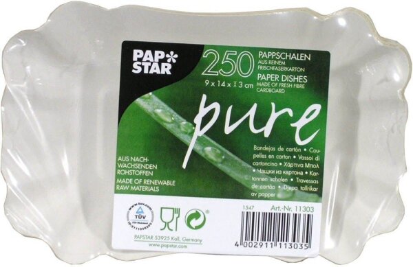 PAPSTAR Pappschalen pure weiß 14,0 x 3,0 cm, 250 St.