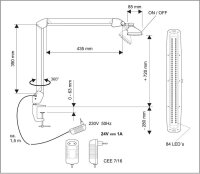 MAUL MAULwork LED Schreibtischlampe weiß 20 W mit Tischklemme