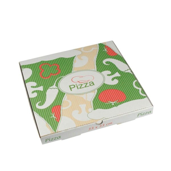 PAPSTAR Pizzakartons pure weiß, rot, grün, creme 33,0 x 3,0 cm, 100 St.