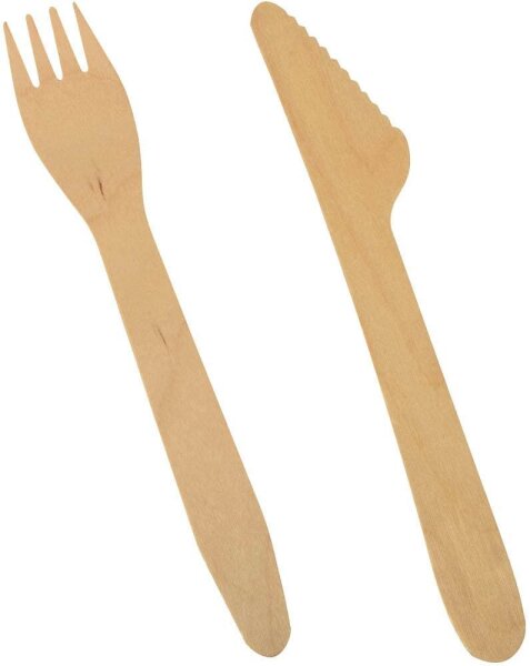 PAPSTAR Einweg-Besteckset pure, Holz, 500 St.