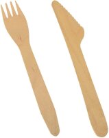 PAPSTAR Einweg-Besteckset pure, Holz, 500 St.