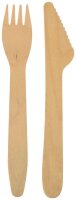 PAPSTAR Einweg-Besteckset pure, Holz, 500 St.