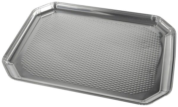 STARPAK Einweg-Servierplatten silber 26,0 x 3,5 cm, 5 St.