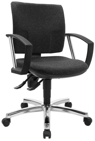 Topstar Bürostuhl Pro 30 chrom, PU39AG22 Stoff anthrazit, Gestell chrom