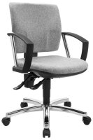 Topstar Bürostuhl Pro 30 chrom, PU39AG23 Stoff grau,...