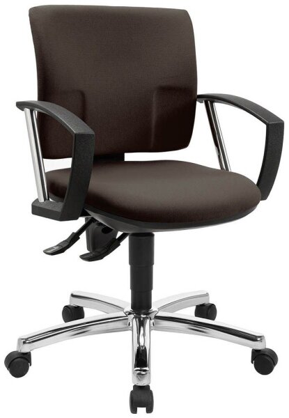 Topstar Bürostuhl Pro 30 chrom, PU39AG08 Stoff braun, Gestell chrom