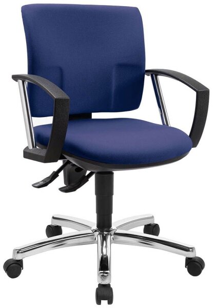 Topstar Bürostuhl Pro 30 chrom, PU39AG26 Stoff blau, Gestell chrom