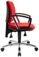 Topstar Bürostuhl Pro 30 chrom, PU39AG21 Stoff rot, Gestell chrom