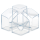 HAN Stiftehalter SCALA transparent Polystyrol 4 Fächer 12,5 x 12,5 x 10,0 cm
