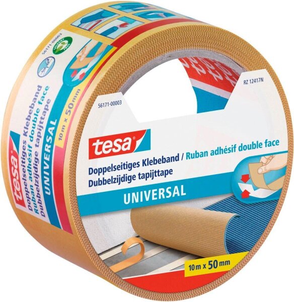 tesa UNIVERSAL doppelseitiges Klebeband 50,0 mm x 10,0 m, 1 Rolle
