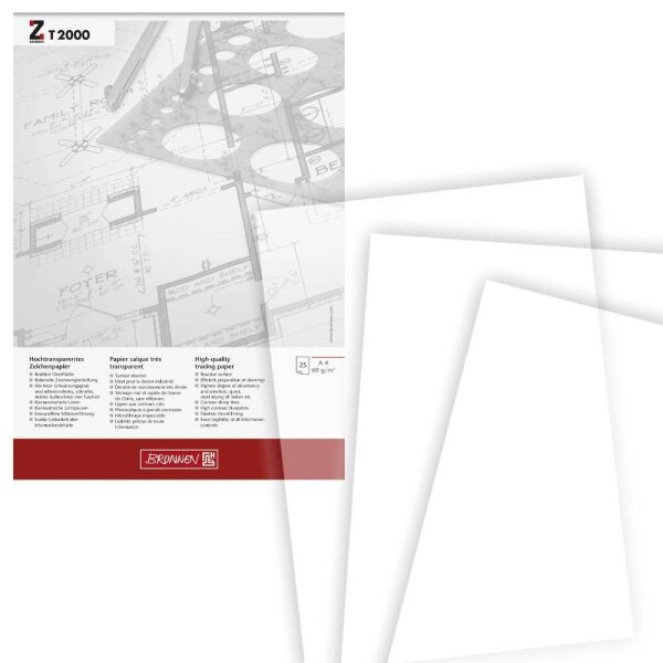 BRUNNEN Transparentpapier 60 g/qm, 25 Blatt