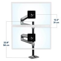 ergotron Monitor-Halterung LX-Dual 45-549-026 silber für 2 Monitore, Tischklemme