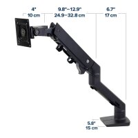 ergotron Monitor-Halterung HX mit HD-Gelenk 45-647-224 schwarz für 1 Monitor, Tischklemme, Tischbohrung