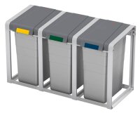 Hailo ProfiLine Öko XL, Basiseinheit Mülleimer 38,0 l signalgrau, 1 St.