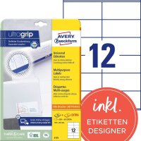 AVERY Zweckform Etiketten 6175 weiß 105,0 x 48,0...