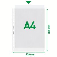 LEITZ Prospekthüllen 4704 DIN A4 transparent genarbt...