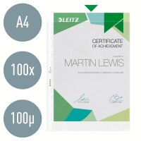 LEITZ Prospekthüllen 4704 DIN A4 transparent genarbt 0,10 mm, 100 St.