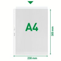 LEITZ Prospekthüllen 4700 DIN A4 transparent genarbt...