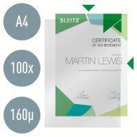LEITZ Sichthüllen 4020 DIN A4 glasklar glatt 0,16 mm, 100 St.