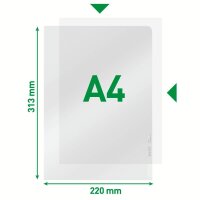 LEITZ Sichthüllen 4020 DIN A4 glasklar glatt 0,16 mm, 100 St.