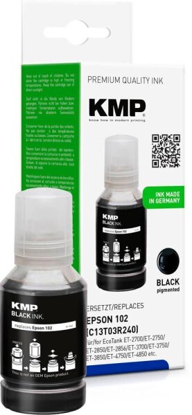 KMP  schwarz Tintenflasche kompatibel zu EPSON 102/T03R14