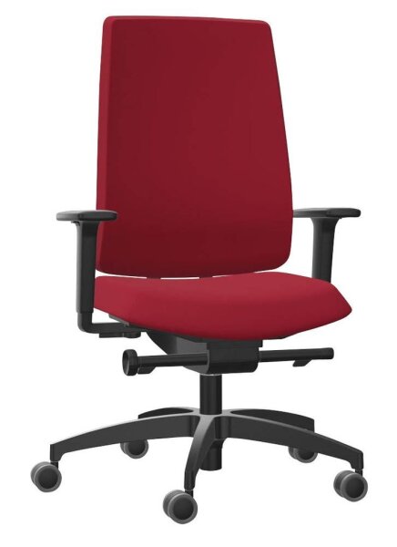 Dauphin Bürostuhl Indeed operator Stoff rot, Gestell schwarz