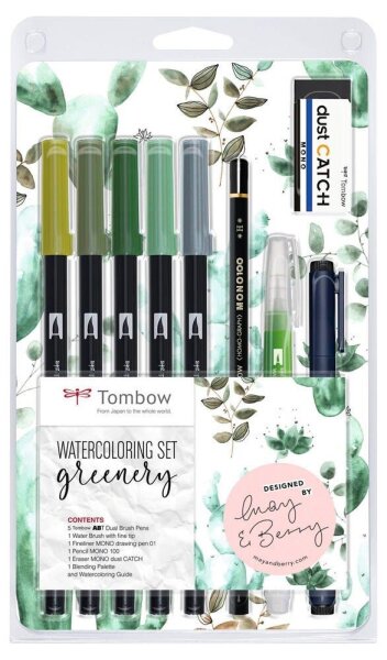Tombow ABT Greenery Brush-Pen-Set farbsortiert, 1 Set