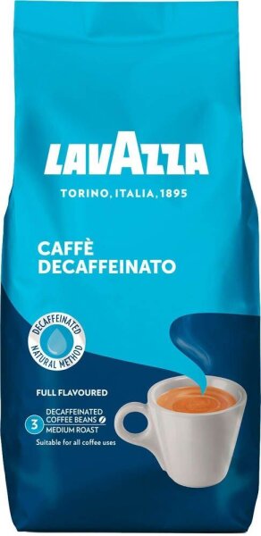LAVAZZA Caffé Decaffeinato entkoffeiniert  Kaffeebohnen, Arabica- und Robustabohnen 500 g