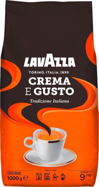 LAVAZZA Crema E Gusto Tradizione Italiana Kaffeebohnen, Arabica- und Robustabohnen kräftig, 1 kg