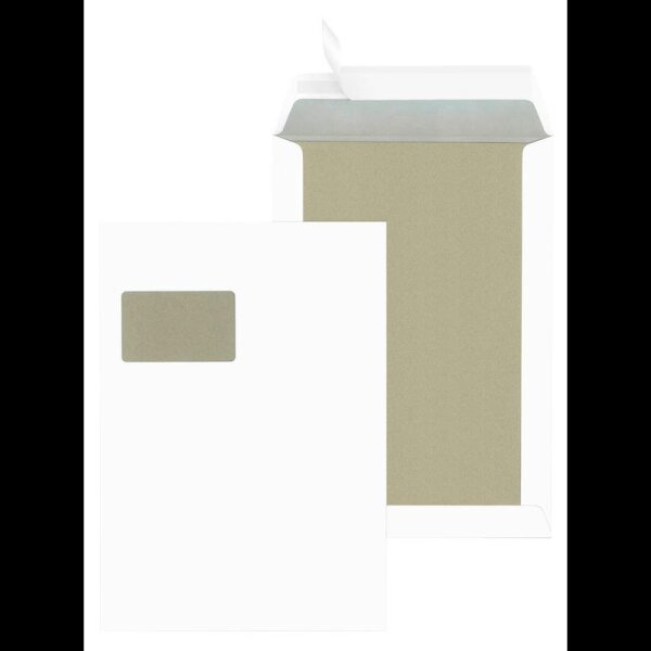 MAILmedia Papprückwandtaschen DIN C4 mit Fenster weiß 100 St.